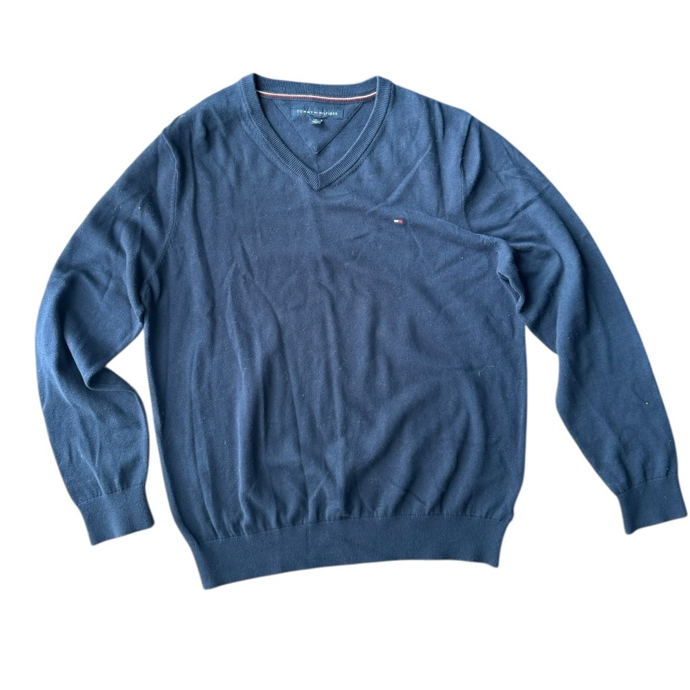 Tommy Hilfiger Men's V-Neck Navy Sweater Size L